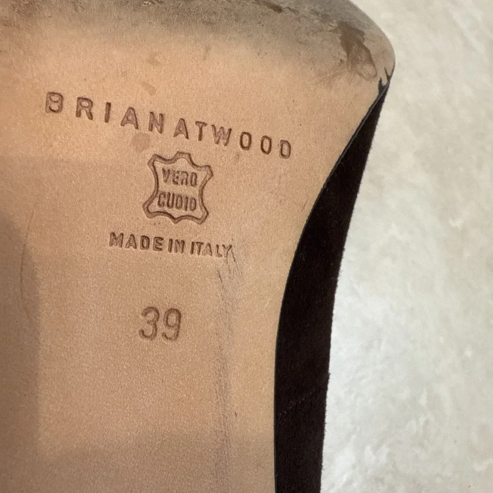 Brian Atwood Womens Brown Suede Open Toe Slingback 3.5" Heels Size 8.5 EU 39 - Picture 7 of 7